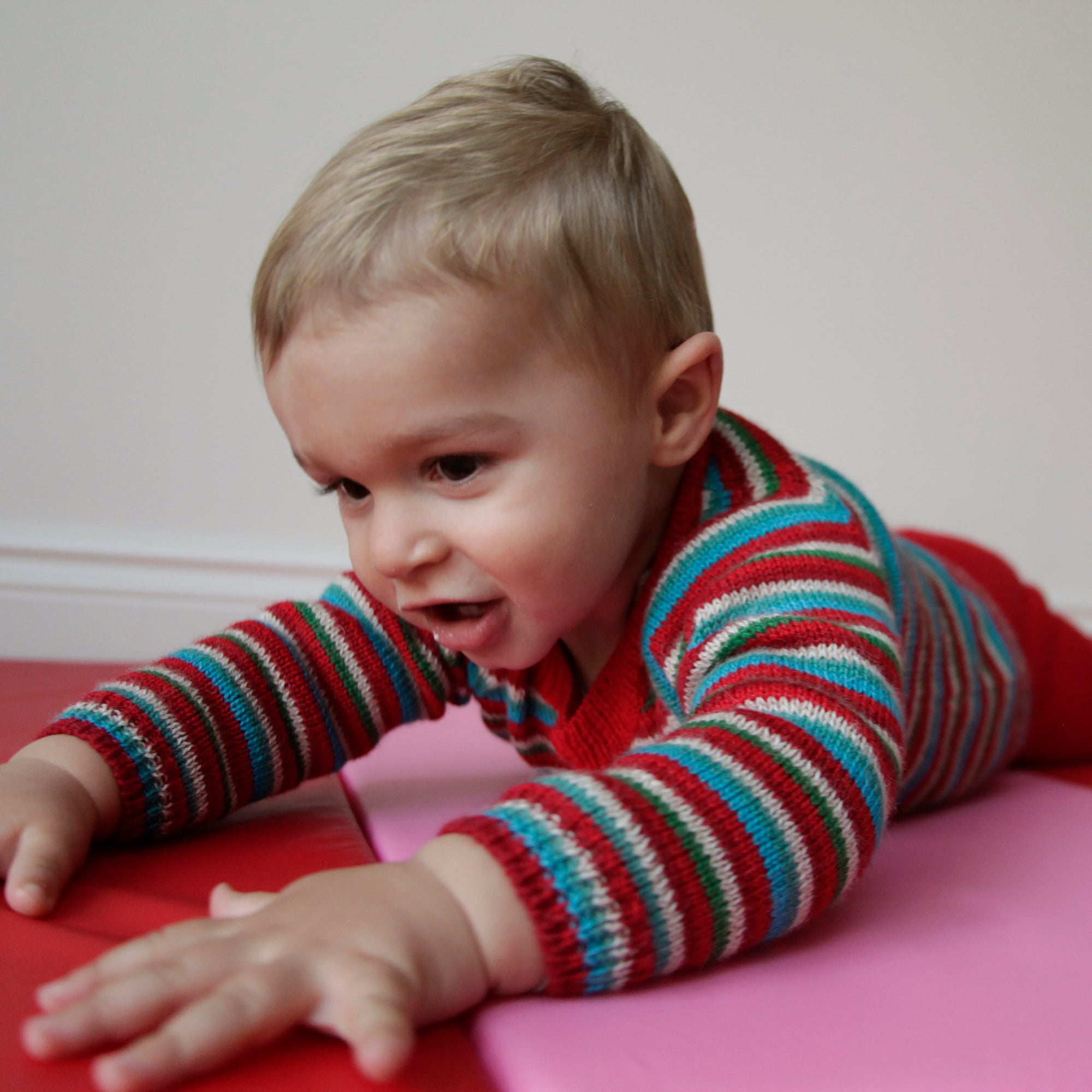 Baby Alpaca Cardigan | Multi Stripe