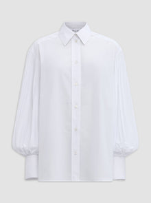 Viola Pleated Sleeve Shirt | White
