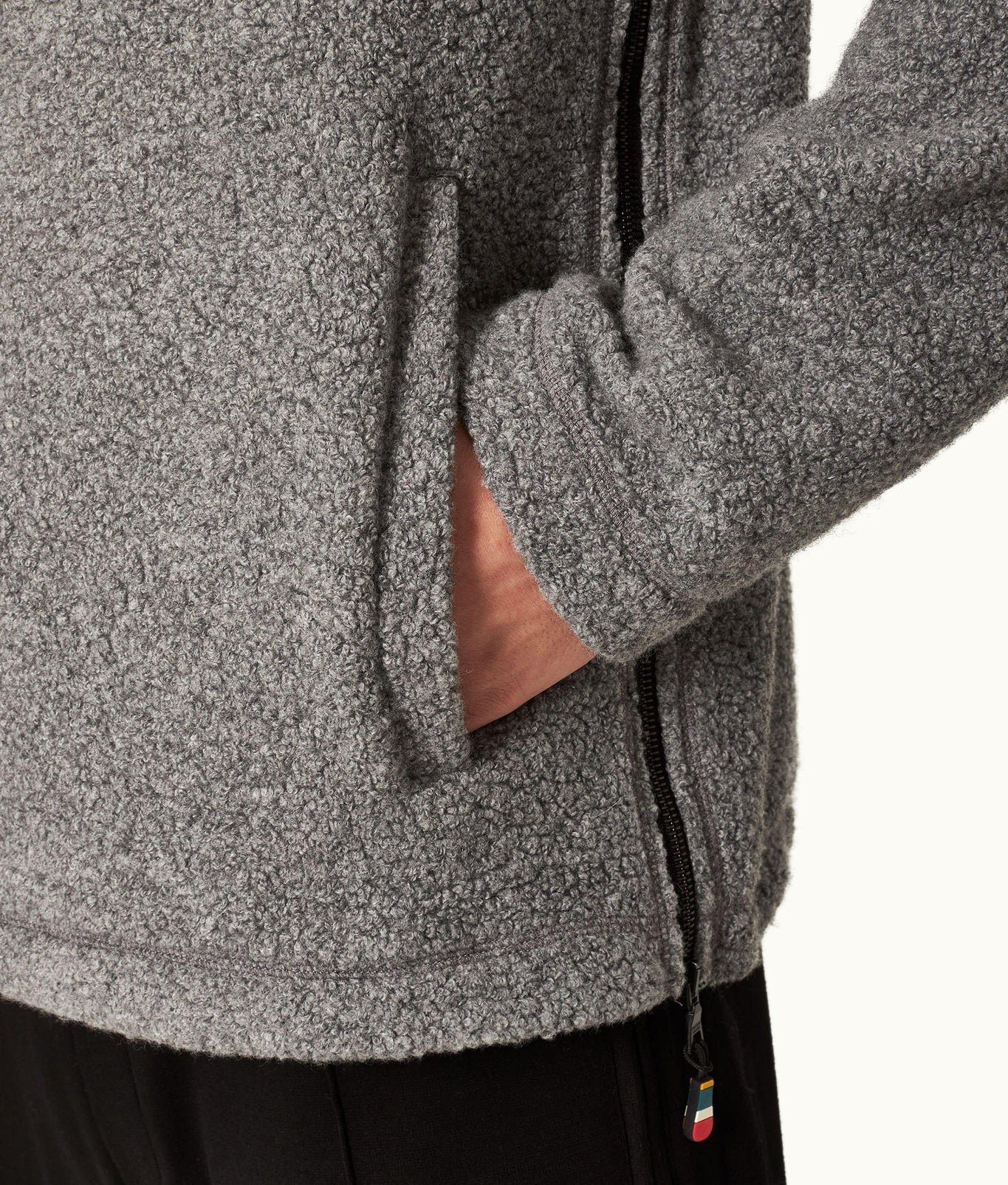 Vetle Relaxed Fit Hooded Fleece Sweatshirt | Grey Melange