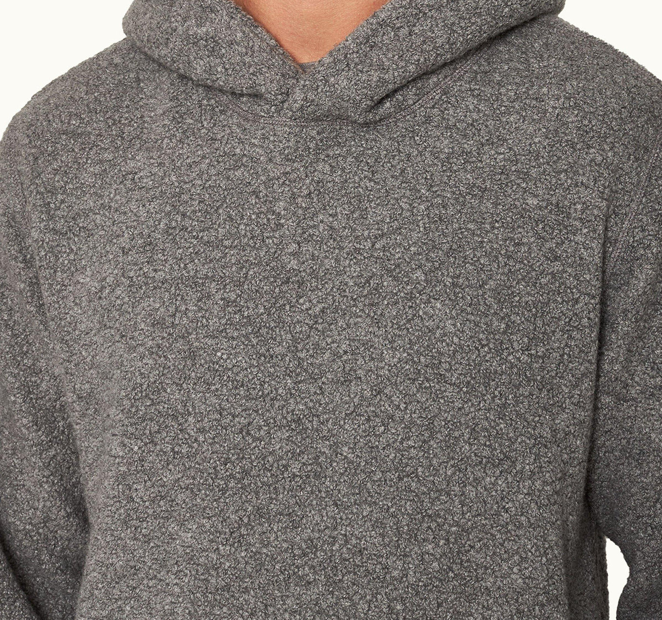 Vetle Relaxed Fit Hooded Fleece Sweatshirt | Grey Melange