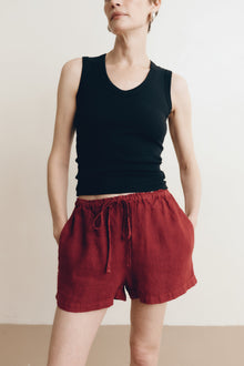 Ida Linen Short | Tomato