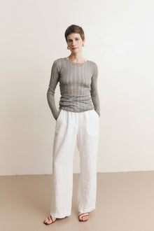 Marina Linen Trouser | White