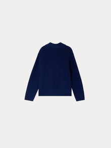 Boy | Gilan Wool Cardigan With Embroidery | Indigo