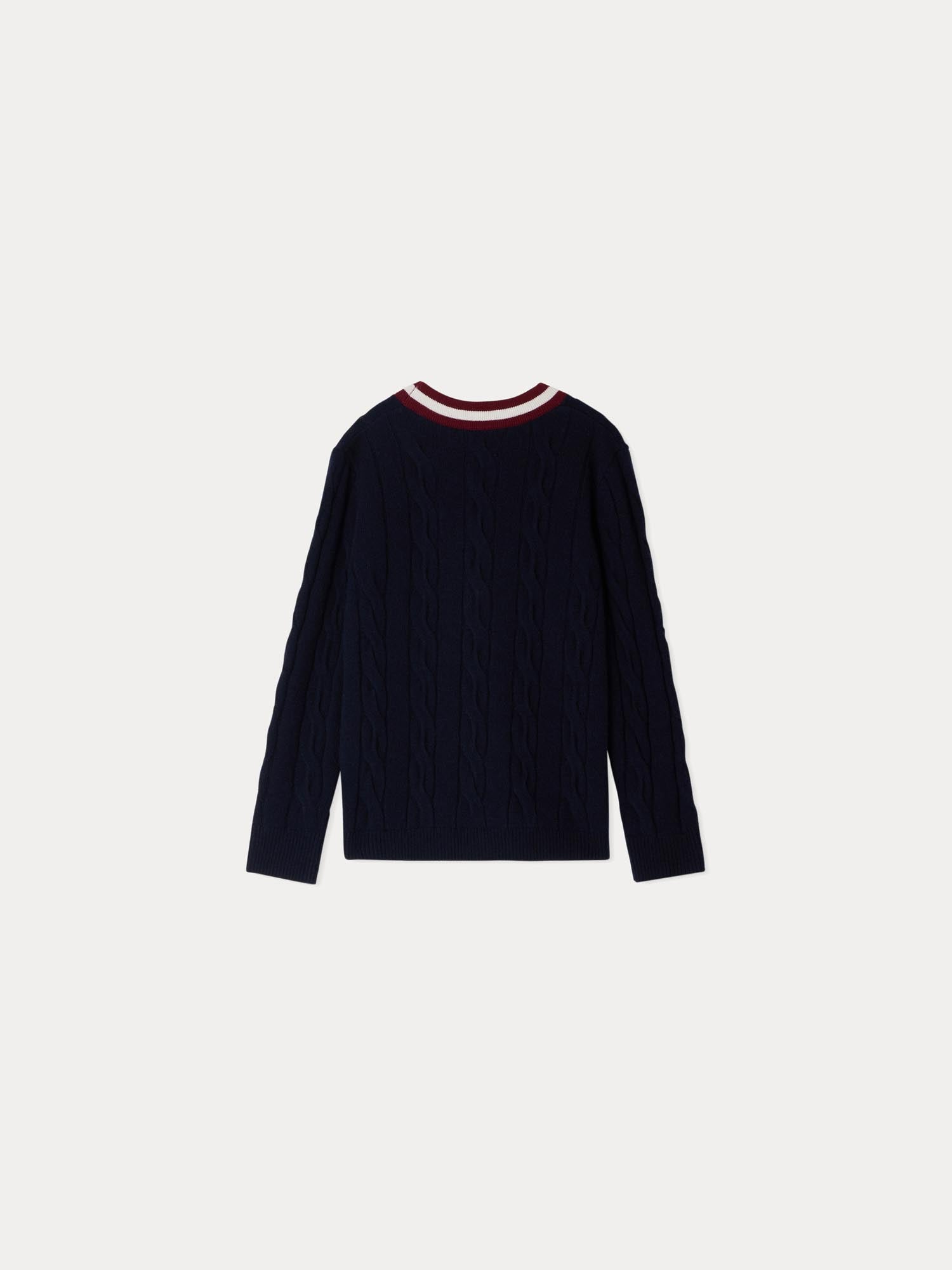Boy | Galvin Wool Cardigan | Navy Stripes