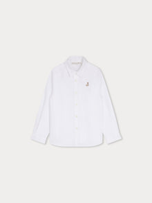 Boy | Tangui Dog Embroidery Shirt | White Milk