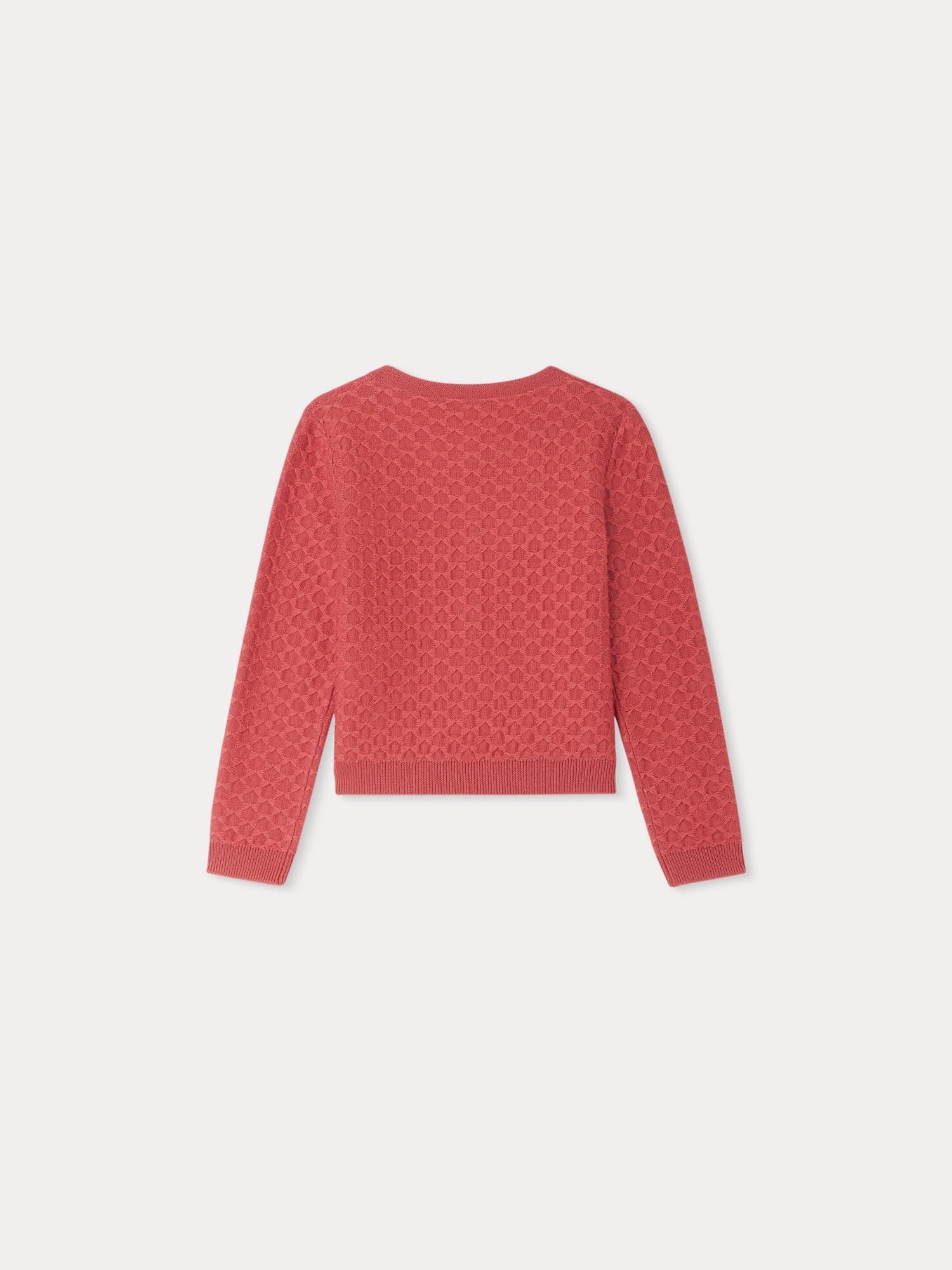 Girl | Garancie Cardigan In Dark Pink Wool | Strawberry