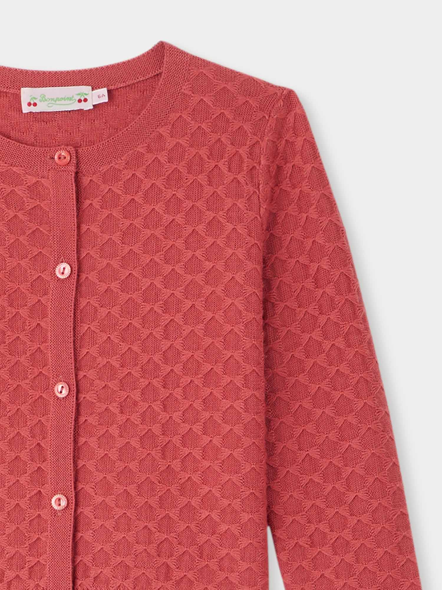 Girl | Garancie Cardigan In Dark Pink Wool | Strawberry