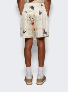 Men | NAHMIAS | Wildlife Silk Shorts Ivory | White