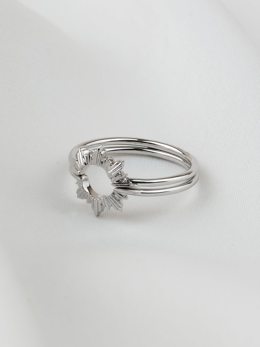 Sunseeker Ring Set | Silver Rhodium Plated Brass