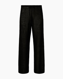 Womens | Linen Knit Drawstring Pant | Black