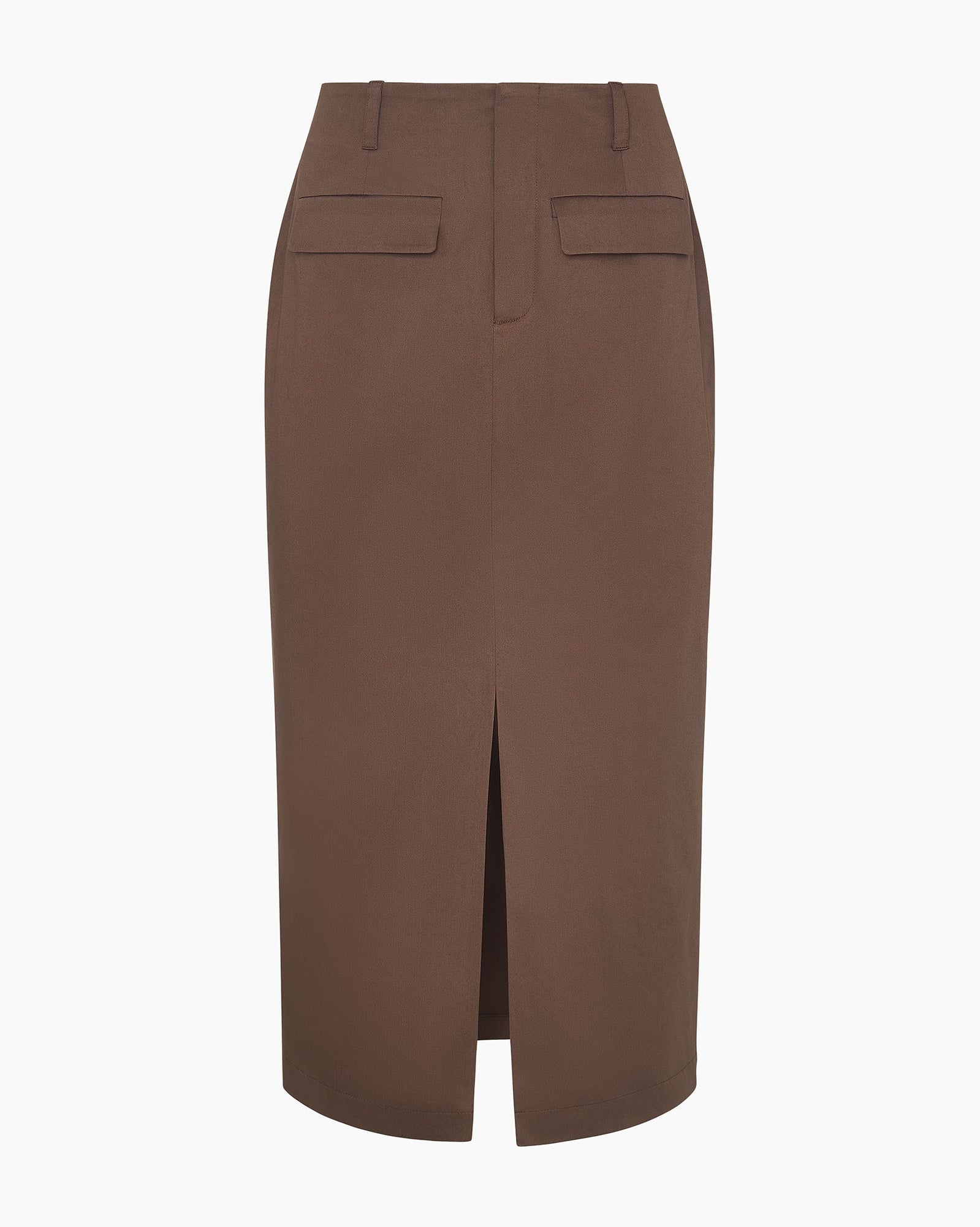 Womens | Front Slit Midi Skirt | Noir Navy/White