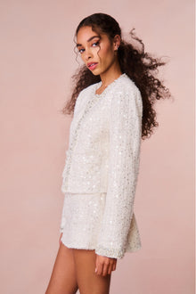 Wendina Sequined Tweed Mini Skirt | Cream