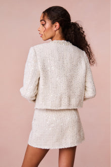 Wendina Sequined Tweed Mini Skirt | Cream