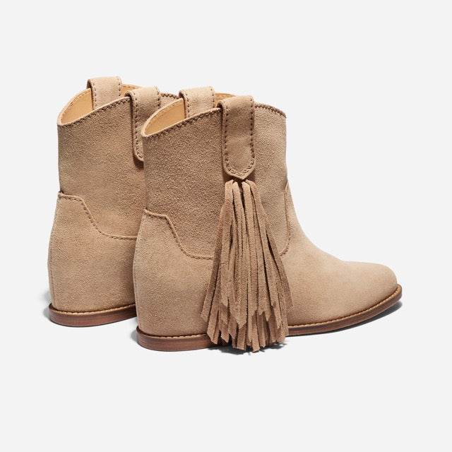 Womens | Amaya Fringe Bootie | Linen Suede