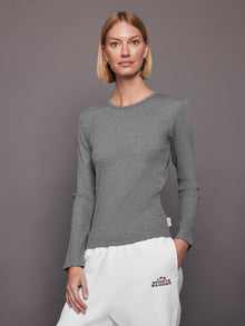 Wesley | Rivington Ribbed Long Sleeve Top | Grey Heather