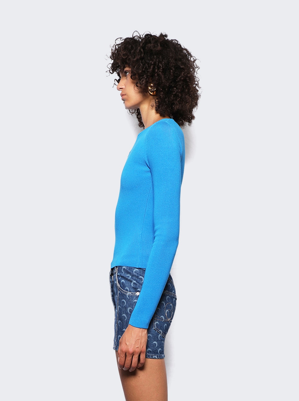 Women | Marine Serre | Open Back Pullover Top | Azur