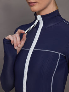 Watskin | Danielle Ribbed Bodysuit | Marine Navy