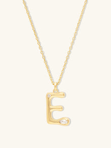 Alphabet Bubble Necklace | 5A Grade Cubic Zirconia | 14K Gold Plated Brass