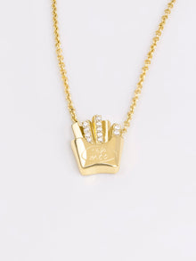 Fries Necklace | 5A Grade Cubic Zirconia | 14K Gold Plated Brass