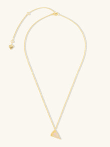 Pizza Slice Necklace | 5A Grade Cubic Zirconia | 14K Gold Plated Brass