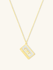 Cassette Necklace | 5A Grade Cubic Zirconia | 14K Gold Plated Brass