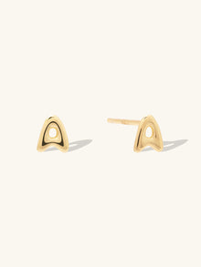 Alphabet Bubble Stud Earrings | 14K Gold Plated Brass