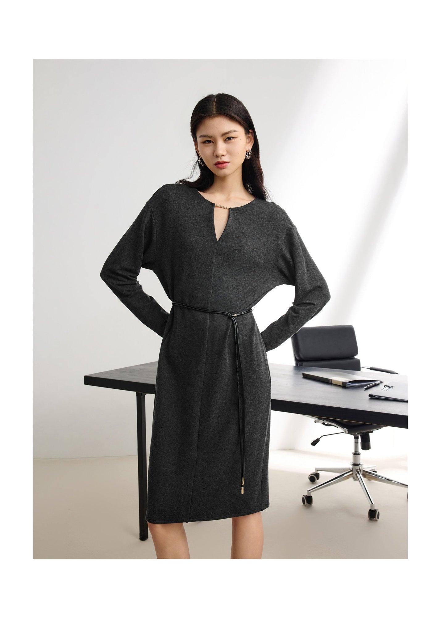 Warm Knit Dress | Gray