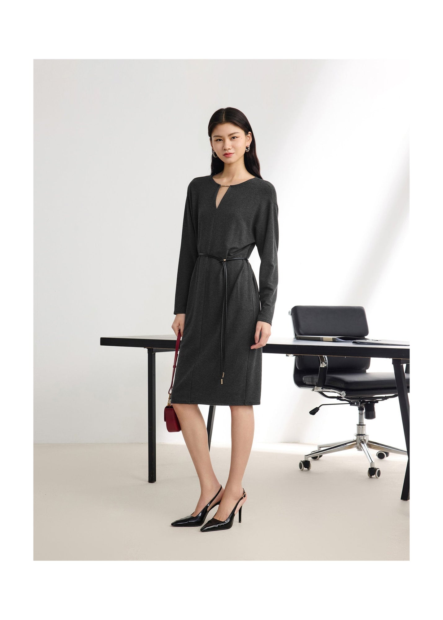 Warm Knit Dress | Gray