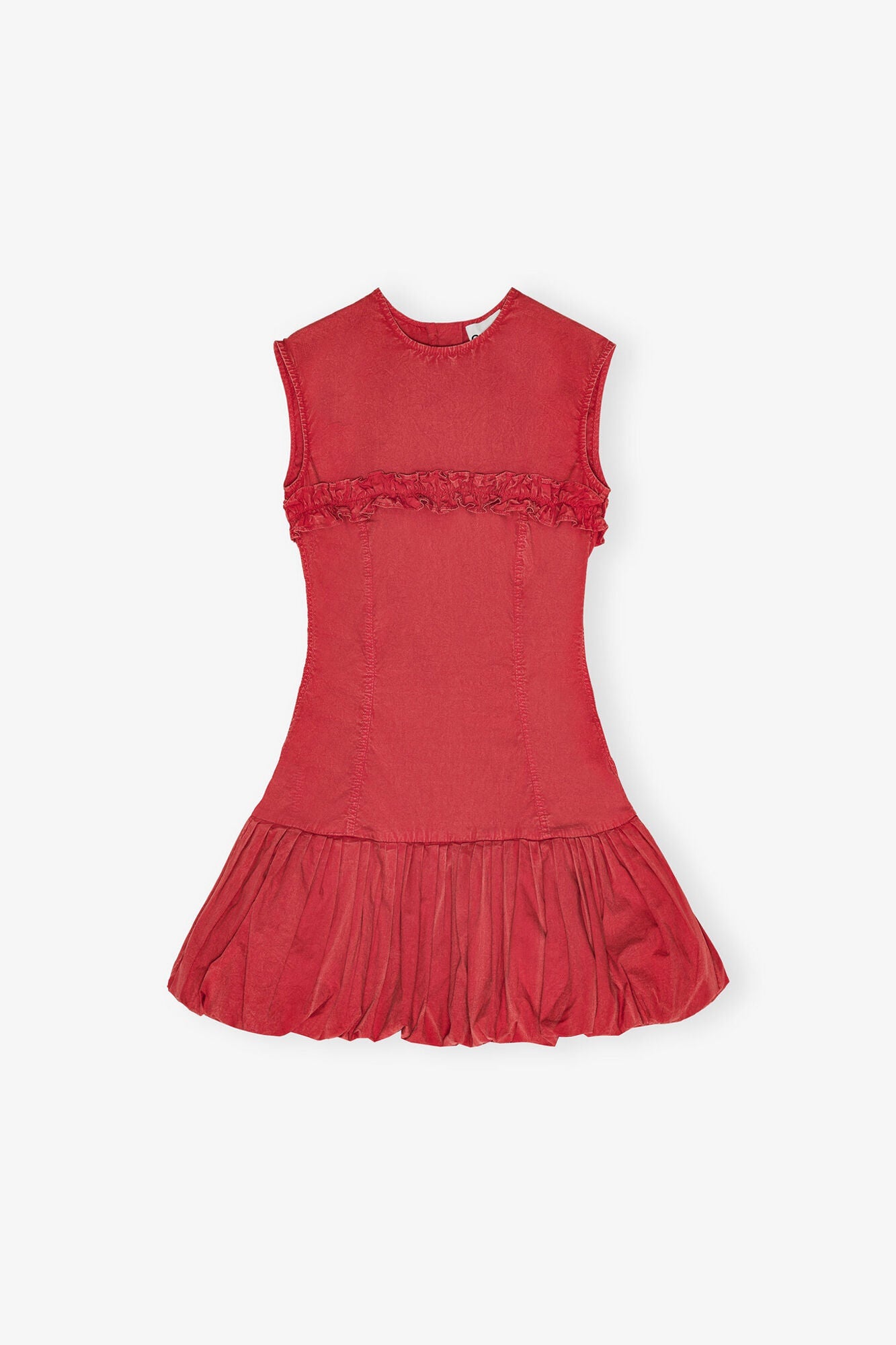 Washed Stretch Cotton Corset Mini Dress | Racing Red