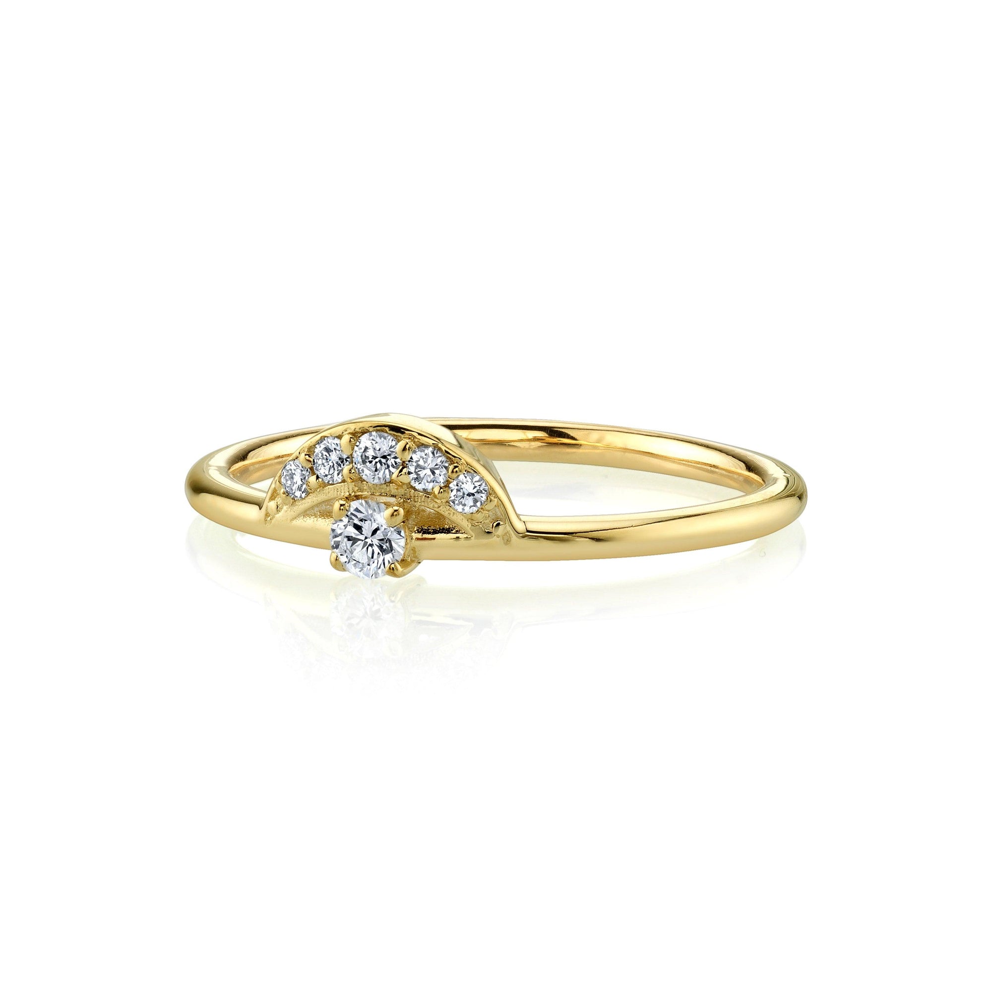 Women | White Diamond Cleo Arch | 14k Yellow Gold