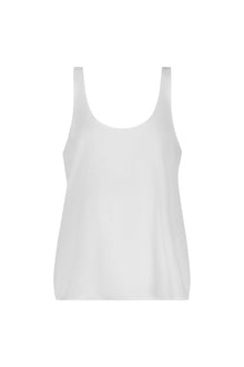 Satin Relaxed Tank | White