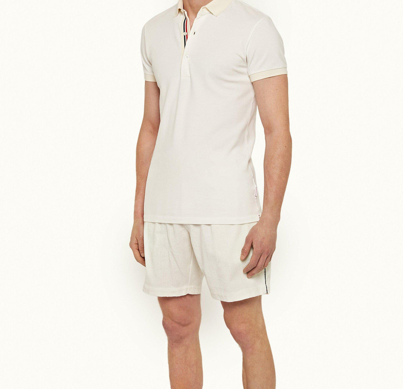 Whiteside O.B Stripe Organic Cotton Polo Shirt | White Sand