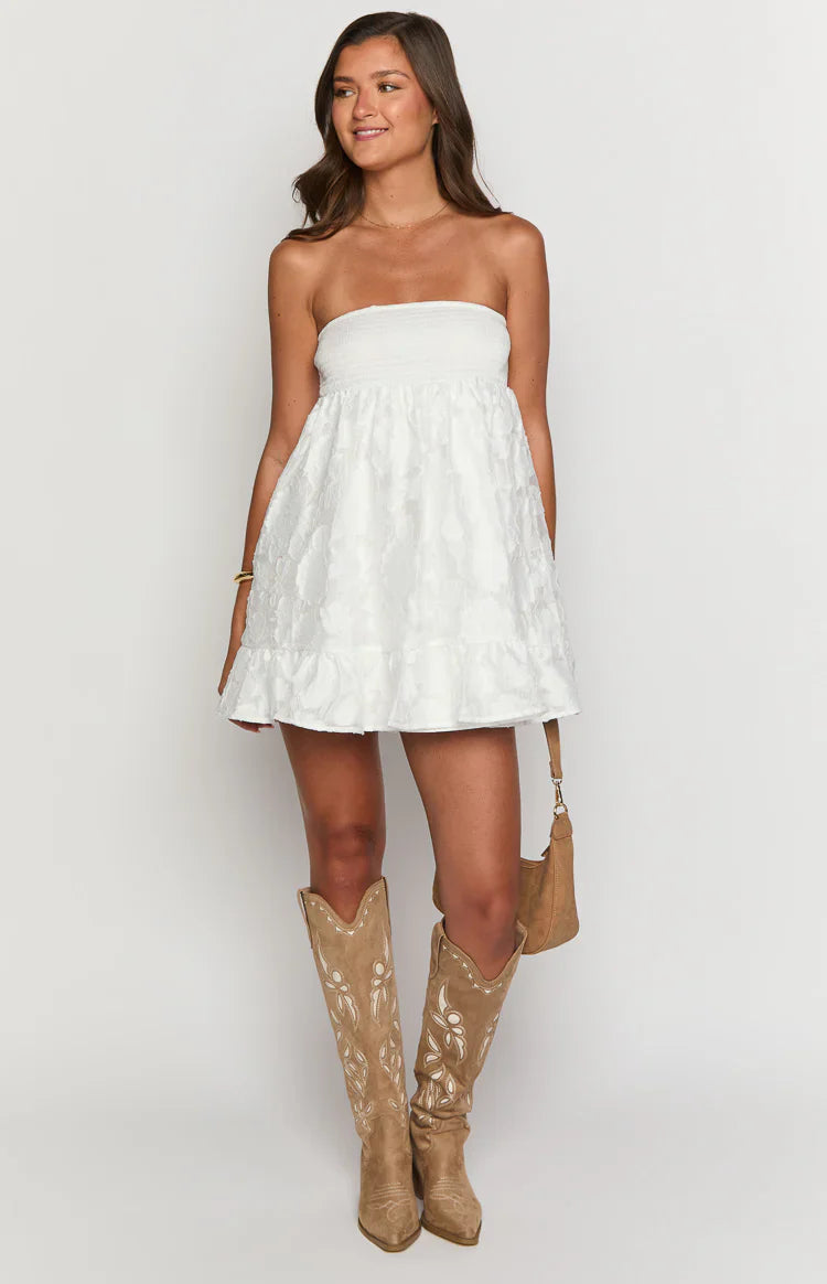 Wiley Strapless Mini Dress | White