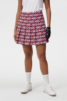 Women | Adina Print Skirt | JL Micro Bridge Rose Red