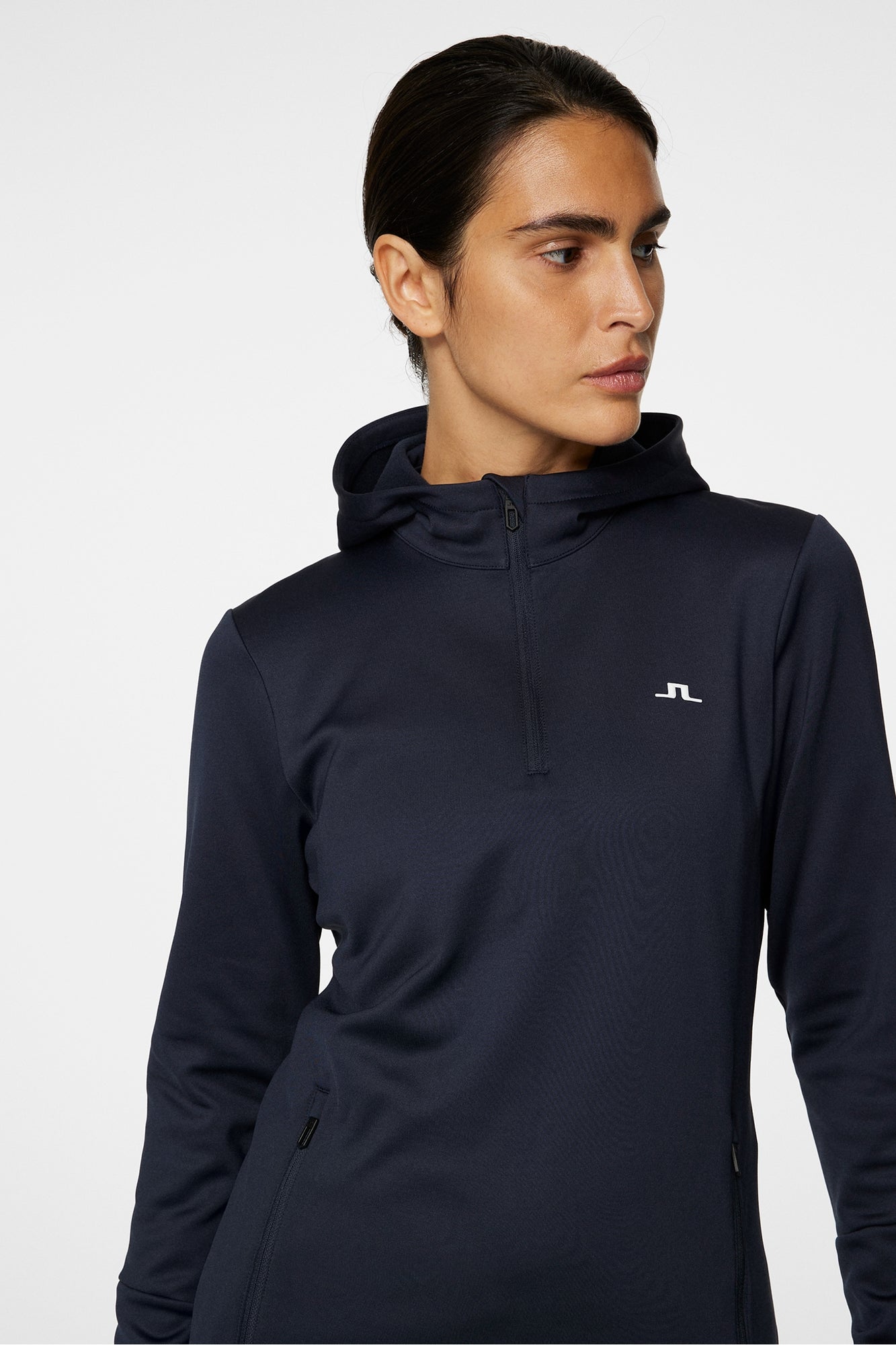 Women | Aerial Quarter Zip Hood | JL Navy