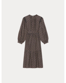 Women | Helena Dress Petrole Flowers | Brown