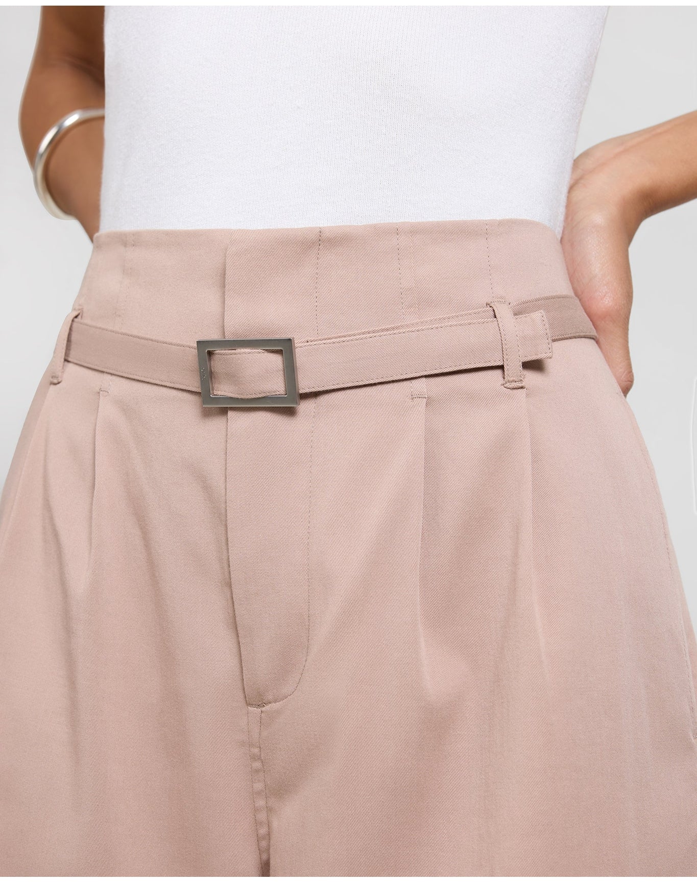 Women | Lyocell Paperbag Trouser | Warm Taupe