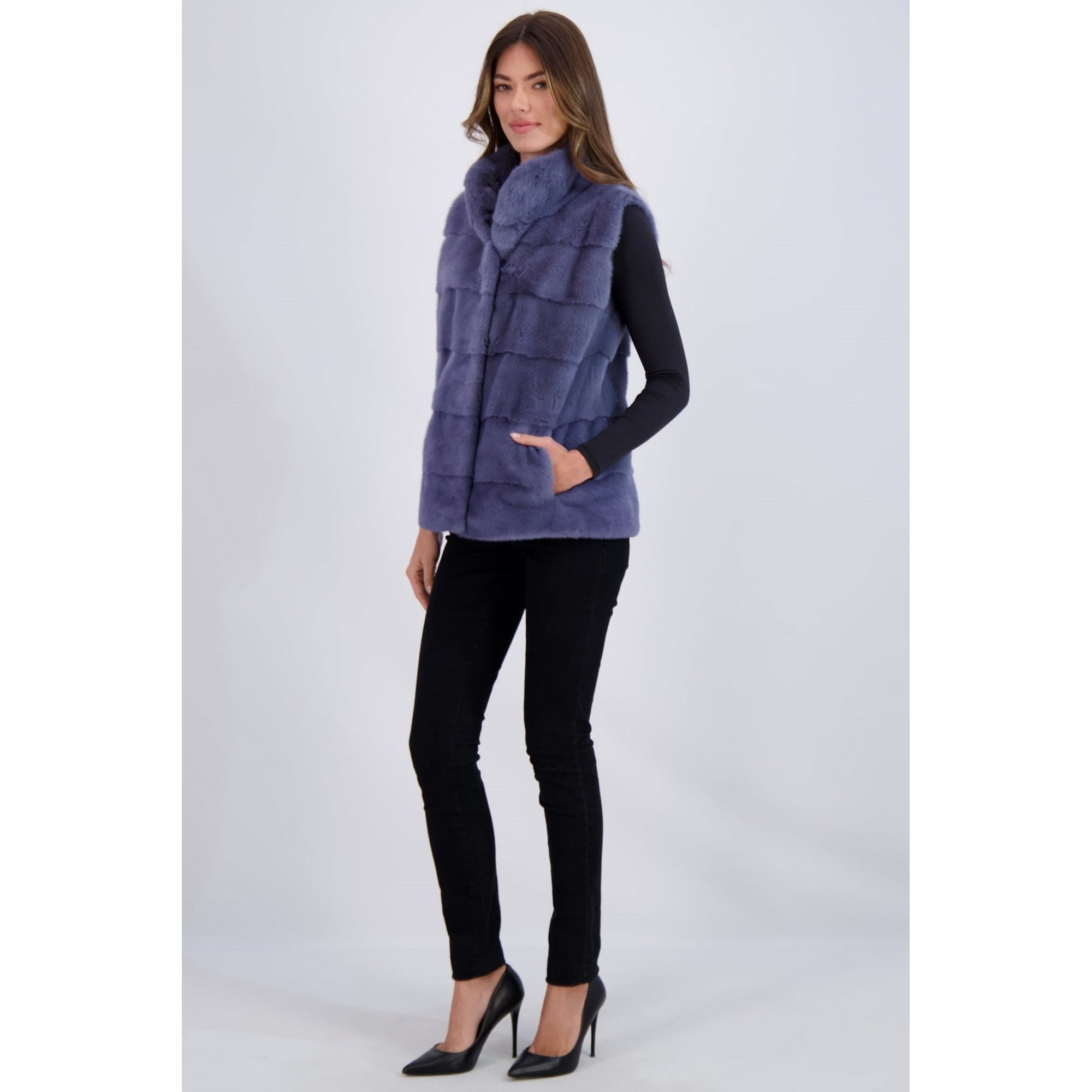 Women | Mink Vest | Lapis