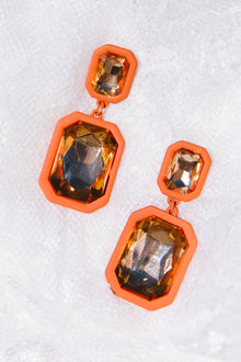 Women | Orange Jewel Earrings | Orange