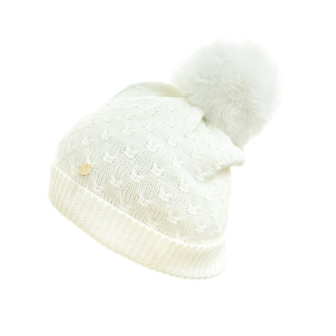 Women | Parker Ivory Adult Merino Wool Foldover Beanie Hat