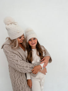 Women | Parker Ivory Adult Merino Wool Foldover Beanie Hat
