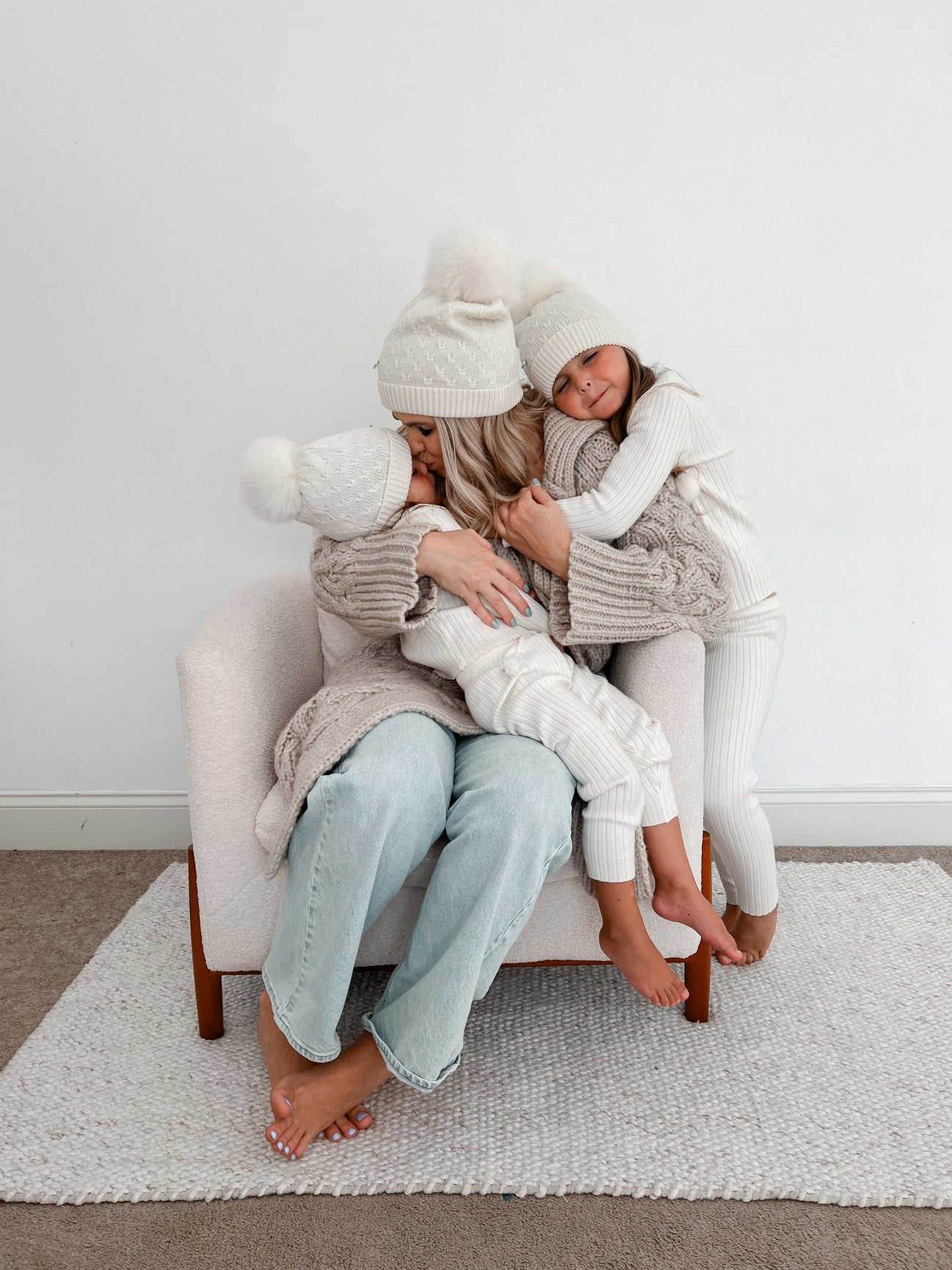 Women | Parker Ivory Adult Merino Wool Foldover Beanie Hat