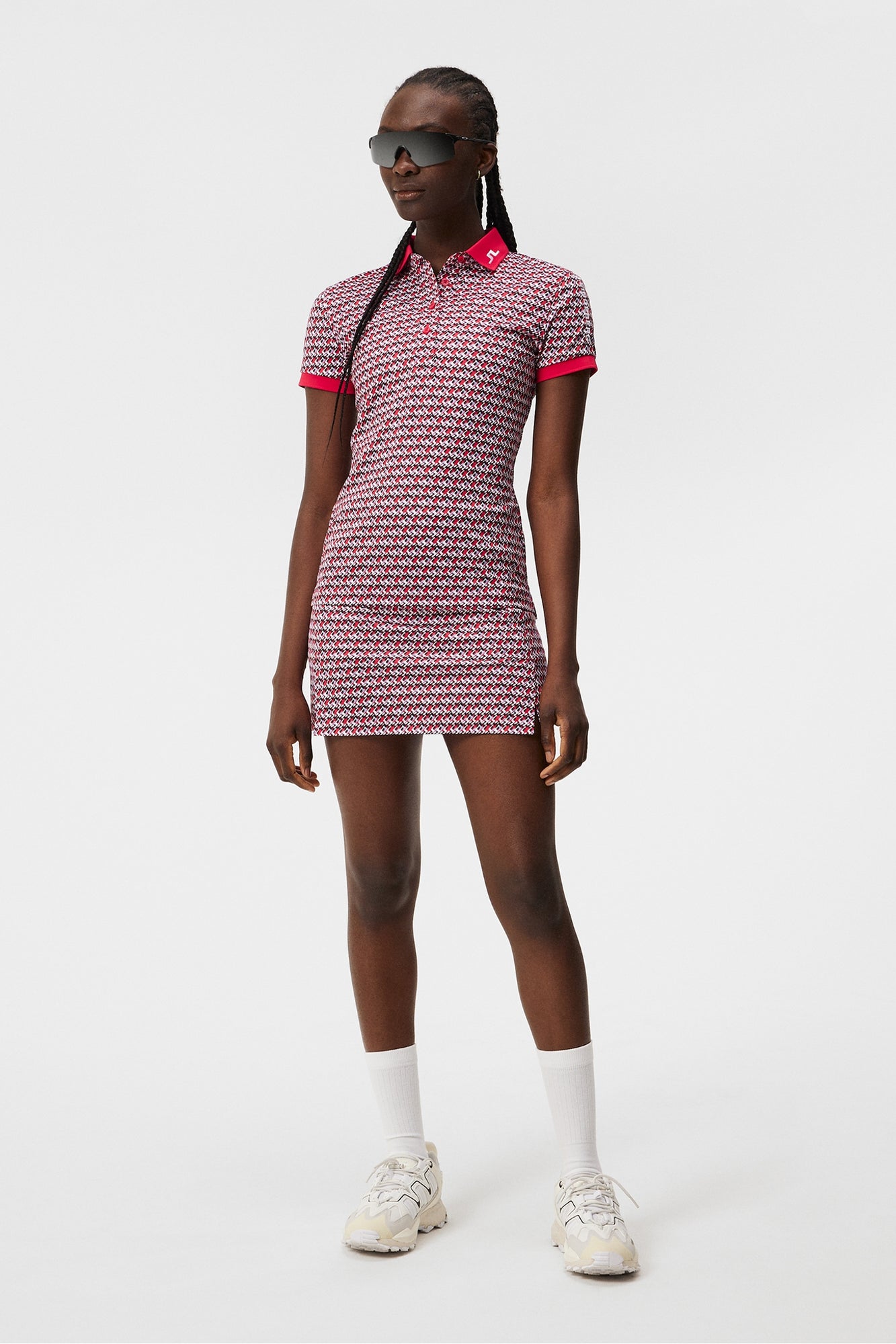 Women | Tour Tech Print Polo | JL Micro Bridge Rose Red