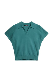 Women | Vita Knitted Polo Shirt | Teal