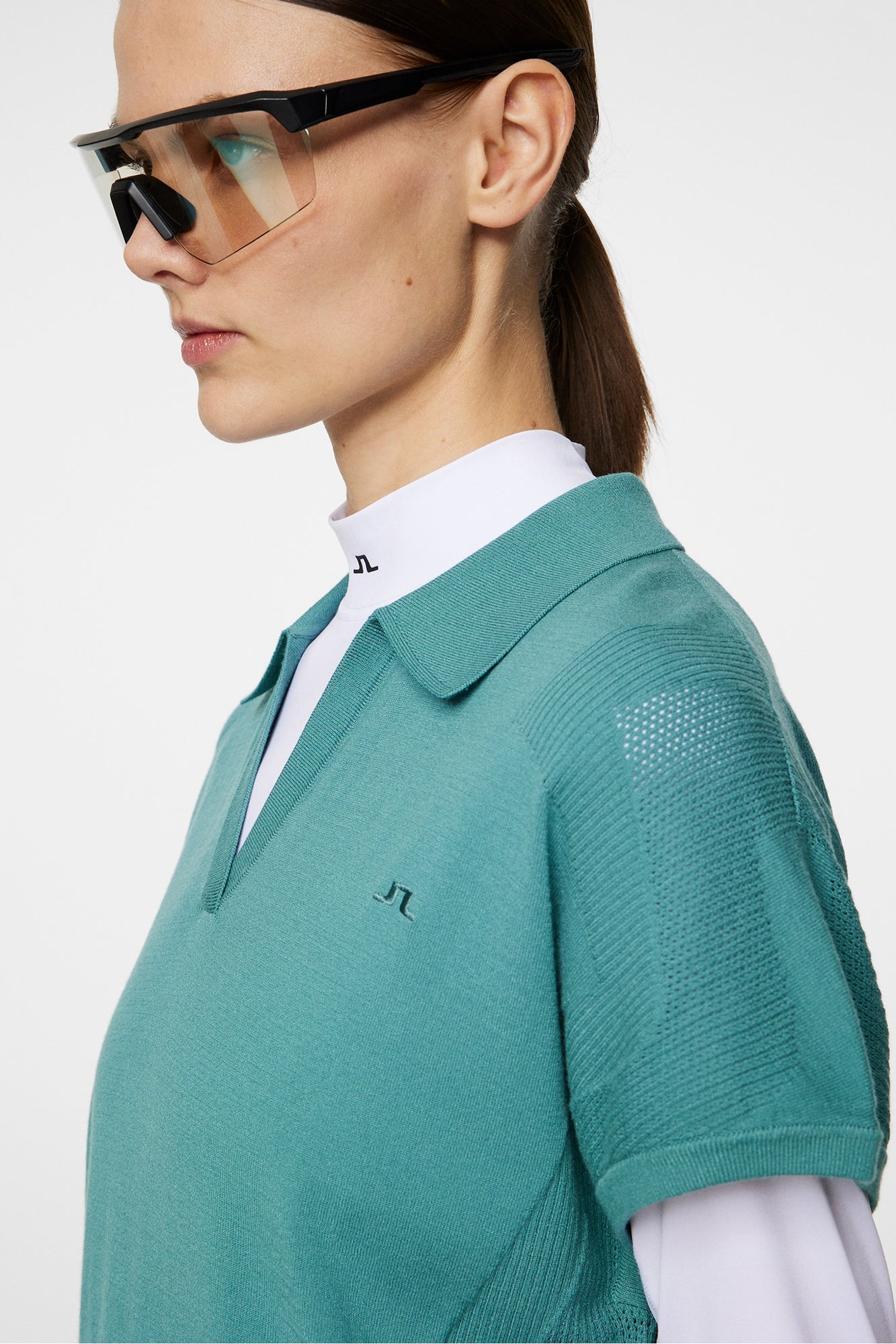 Women | Vita Knitted Polo Shirt | Teal