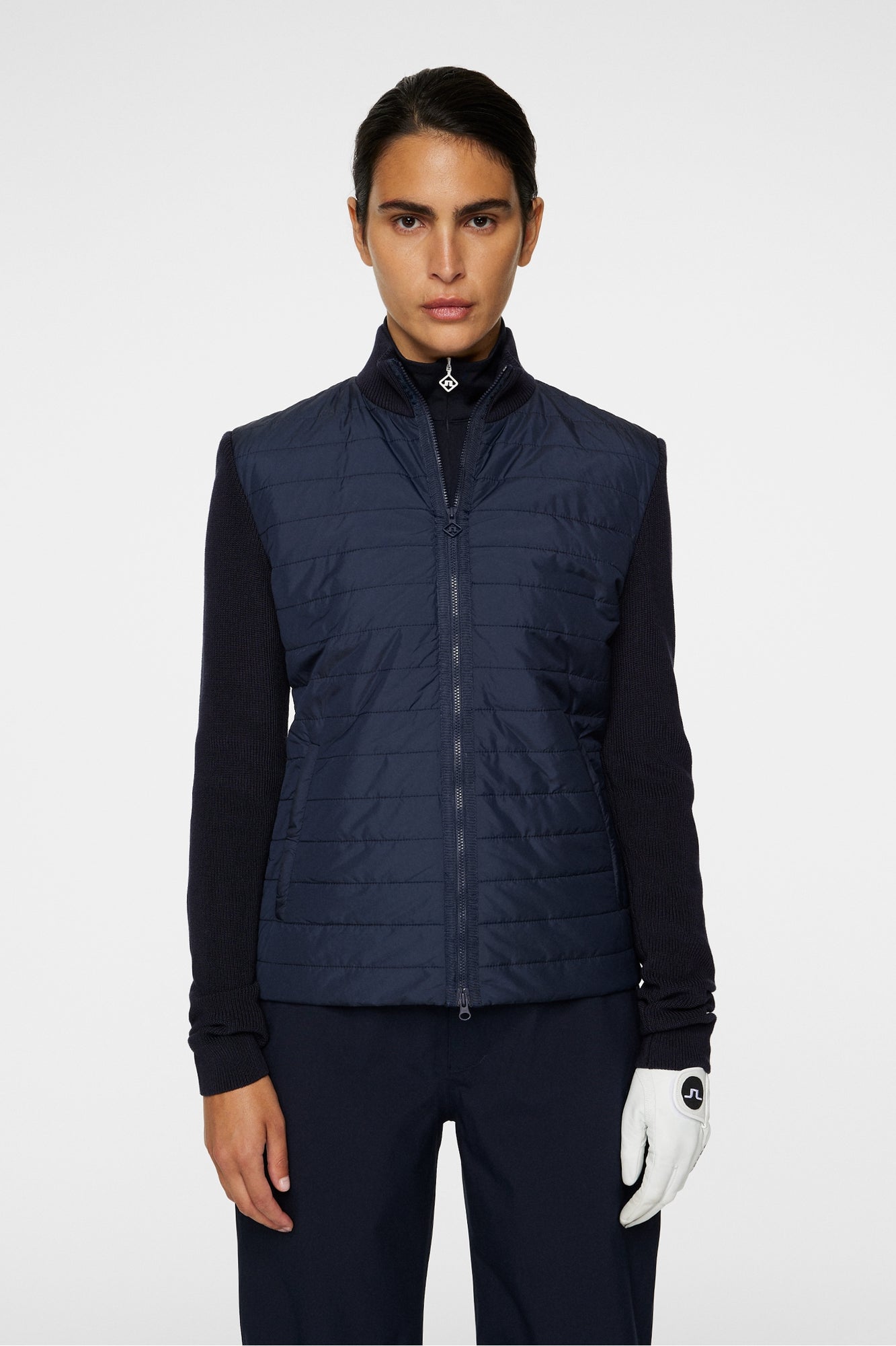 Women | Wren Knitted Hybrid Jacket | JL Navy