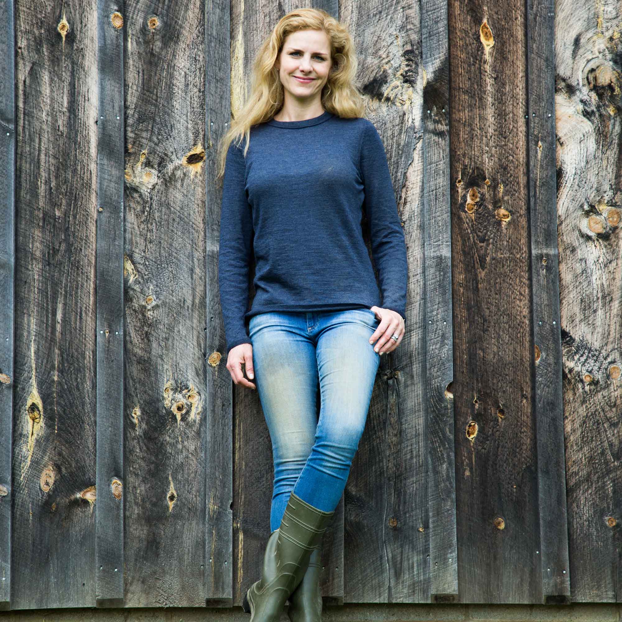 Crew Neck Sweater for Women | Navy Melange