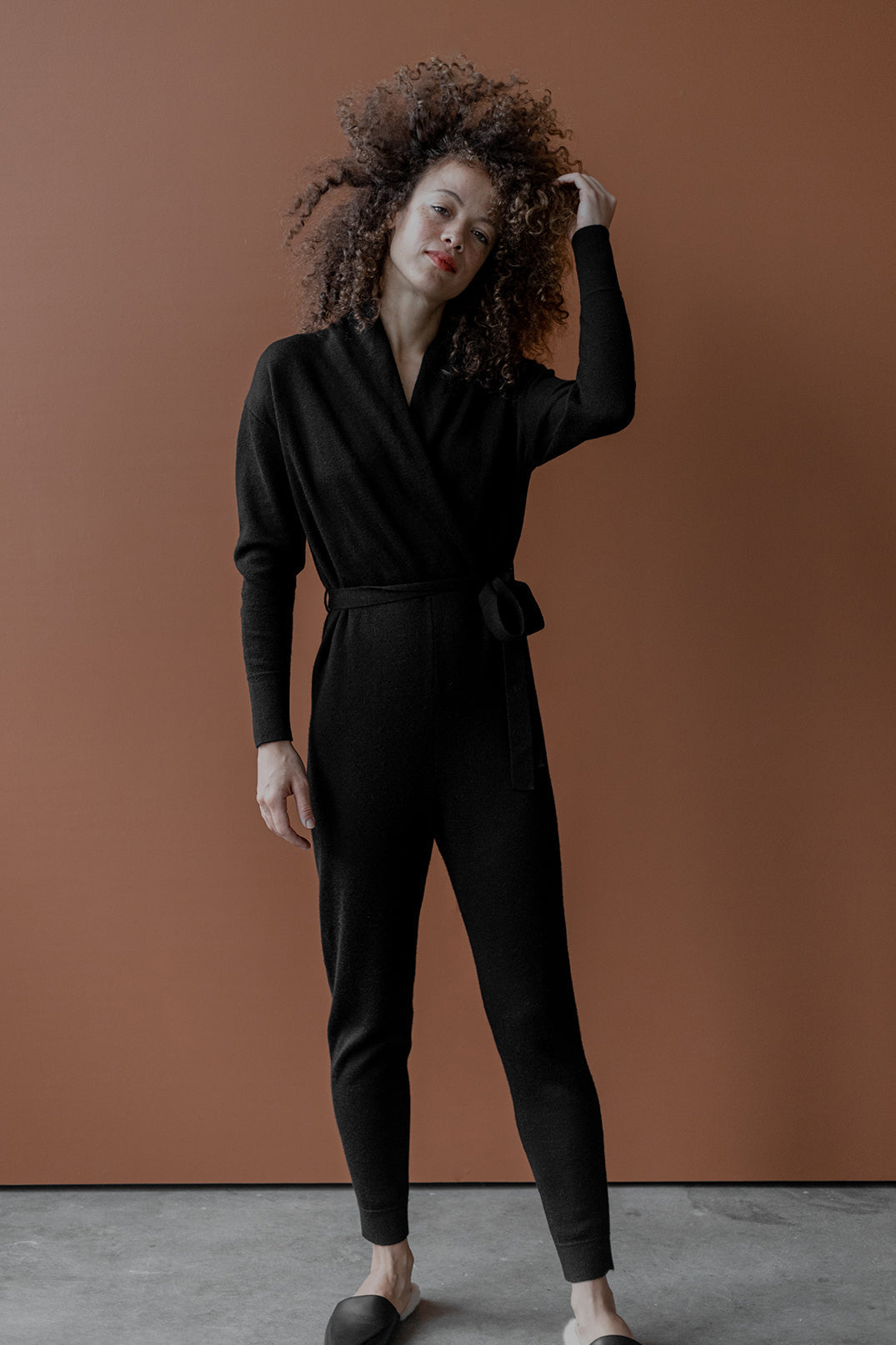Wrap Neck Jumpsuit | Black