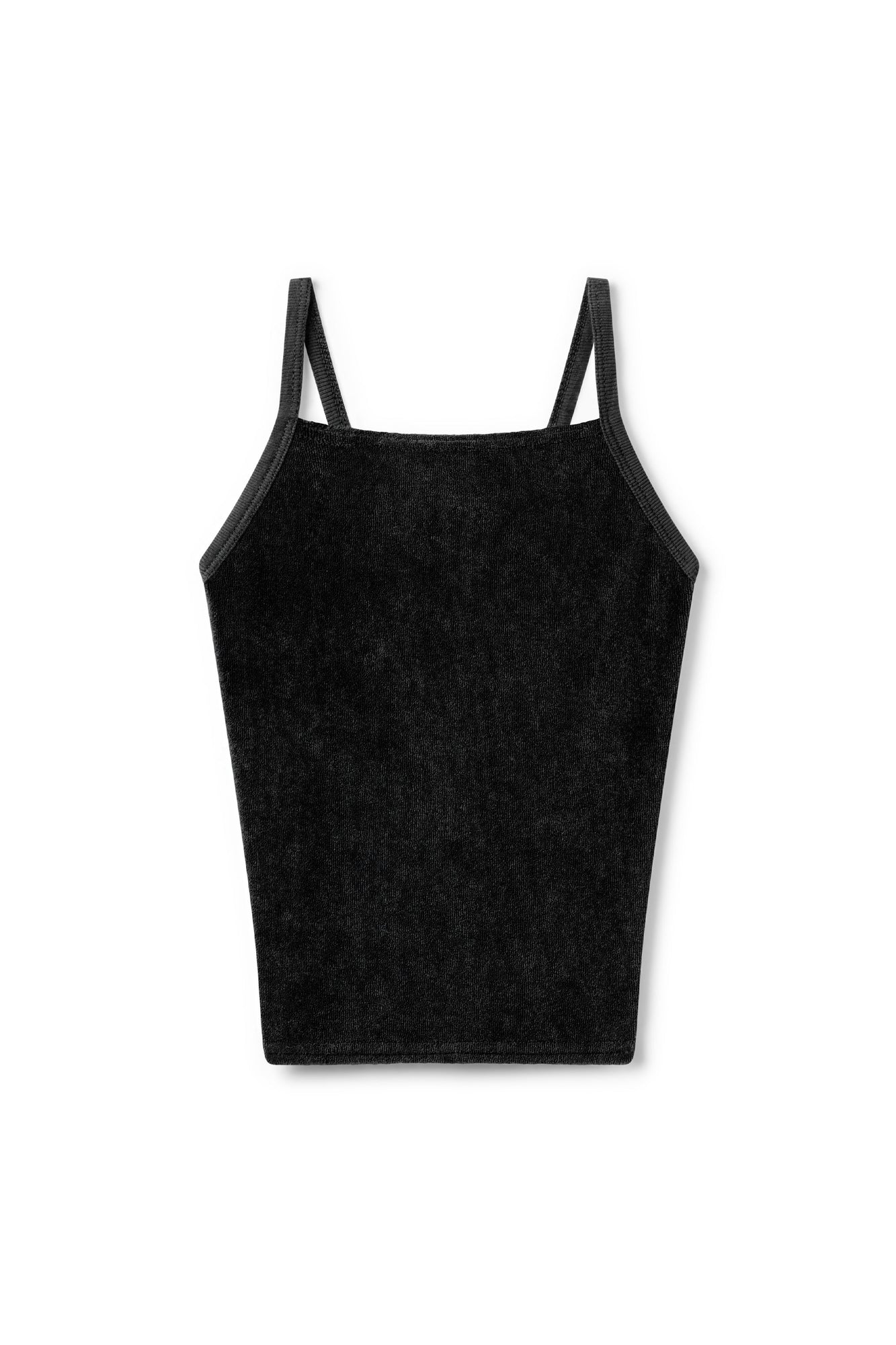 Women | Vintage Terry Laced-Back Crop Tank | Black