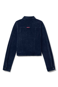 Women | Vintage Terry Cropped Jean Jacket | Past Midnight